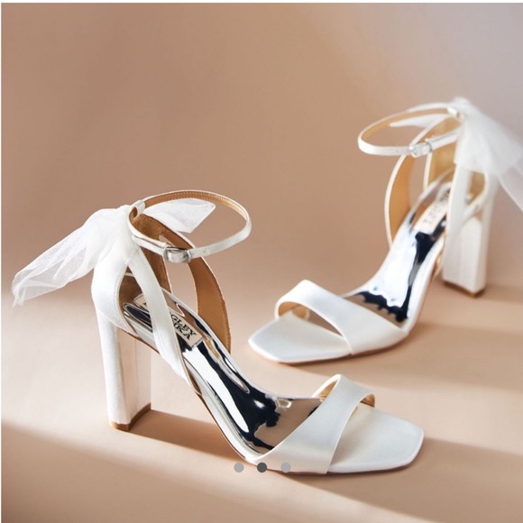 Badgley Mischka Shoes - NWOB Badgley Mischka Kim Mesh Bow Wedding Block Heels